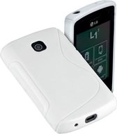 LG L1-2 E410 Silicone Case s-style hoesje Wit