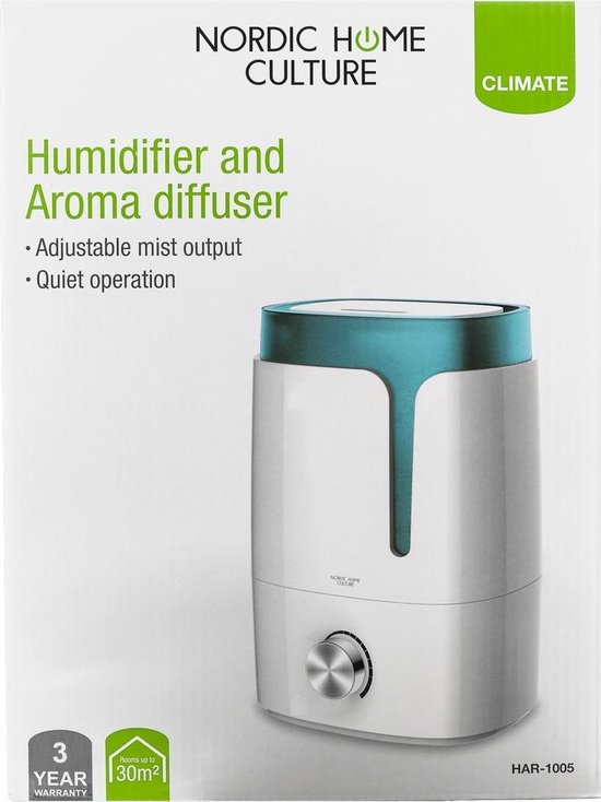 Nordic Home Culture HAR-1005, Luchtbevochtiger met aromatherapie - Nordic Home Culture