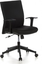 Bureaustoel - Met Armleuning - Stof - Zwart/Zwart - Ergonomisch