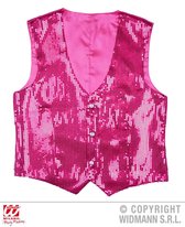 Widmann - Jaren 20 Danseressen Kostuum - Showmaster Pailletten Vest Roze Man - Roze - Large - Carnavalskleding - Verkleedkleding