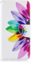 Shop4 - Samsung Galaxy A50 Hoesje - Wallet Case Gekleurde Bloem