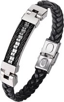 Montebello Armband Benzing Black - 316L Staal - Leer - 12mm - 20cm