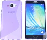 S Line Gel Silicone Case Hoesje Transparant Paars Purple voor Samsung Galaxy A7 2017