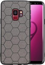 Hexagon Hard Case - Telefoonhoesje - Backcover Hoesje - achterkant hoesje - Geschikt voor Samsung Galaxy S9 - Grijs