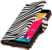Zebra booktype wallet cover - telefoonhoesje - smartphone hoesje - beschermhoes - book case - hoesje voor Wiko Rainbow Jam 4G