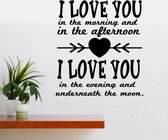 Muursticker - I Love You - 58x63 - Zwart