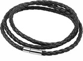 Fako Bijoux® - Bracelet wrap - Tressé - Fermeture à épingle - Zwart