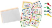 SES - Mozaïekbord - Montessori - met gekleurde pinnen en voorbeelden - steeds opnieuw te gebruiken