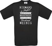 Mijncadeautje - unisex T-shirt - niemand is perfect - woonplaats naar keuze - Zwart (maat S)
