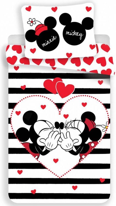Disney Minnie Mouse Stripe - Dekbedovertrek - Eenpersoons - 140 x 200 cm - Multi