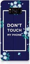 Geschikt voor Samsung Galaxy S8 Bookcase Flowers Blue DTMP