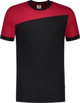 Tricorp T-shirt Bicolor Naden 102006 Zwart / Rood - Maat 5XL