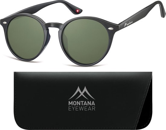 Montana 20A - Zonnebril -  Rond model - Zwart kunststof-- Lensbreedte 57 mm — afbeelding 3