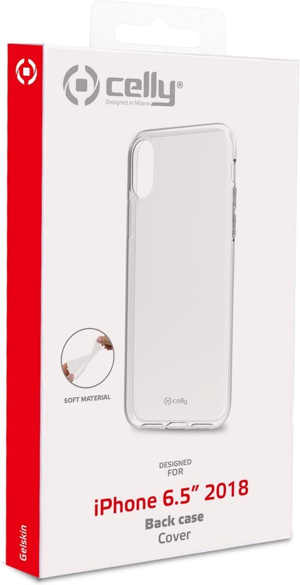 Celly Gelskin Siliconen hoesje - Geschikt voor Apple iPhone XS Max- TPU Back cover - Transparant