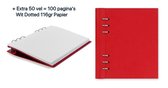 Filofax Clipbook A5 Classic – Rood  + Extra 50 vel (100 pagina's) - Dotted - Wit - 116 g/m² Papier