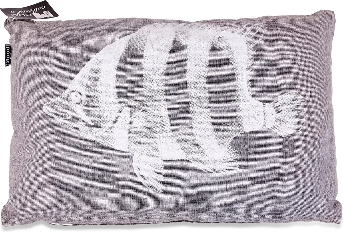 In The Mood Chambray Vis - Sierkussen - 30x45 cm - Antraciet Grijs