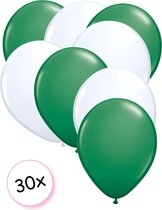 Ballonnen Groen & Wit 30 stuks 27 cm