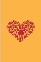 I Love Dogs Paw Prints Heart Pattern