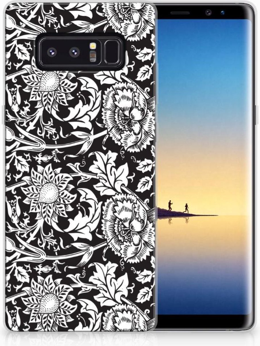 Samsung Galaxy Note 8 TPU Case Black Flowers