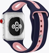 Sportbandje double blauw/roze - geschikt voor Apple Watch 42 en 44mm