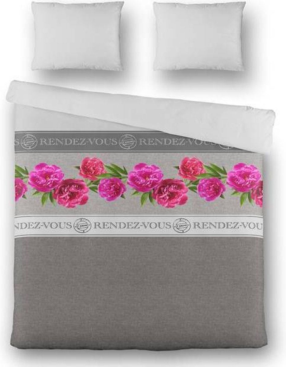 Dekbedovertrek Bogense -  2-persoons (200 x 220 cm) - Katoen - Grijs |  Meerkleurig | Multi | Multicolor |  Roze - Byrklund