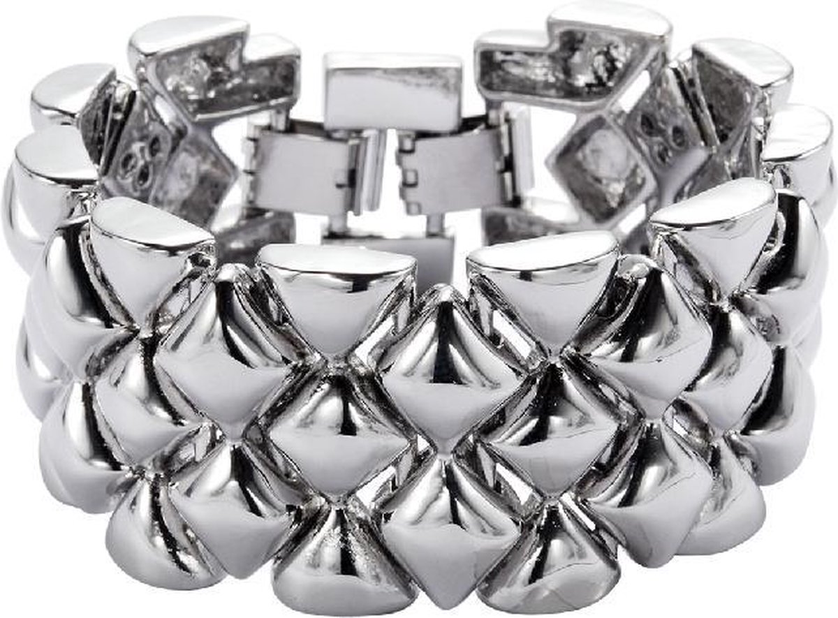 Behave® Armband - Dames - Zilver kleur - Schakelarmband - Verstelbaar van  15,5cm t/m 17cm | bol.com