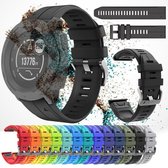Siliconen Horloge Band Geschikt Voor Garmin Instinct - Armband / Polsband / Strap / Sportband - Zwart