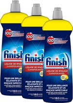 Finish Glansspoelmiddel Citroen Vaatwasmiddel -  3x 160 Afwasbeurten - 3x 800 mL - Voordeelverpakking