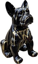 Beeld franse Bulldog zwart goud