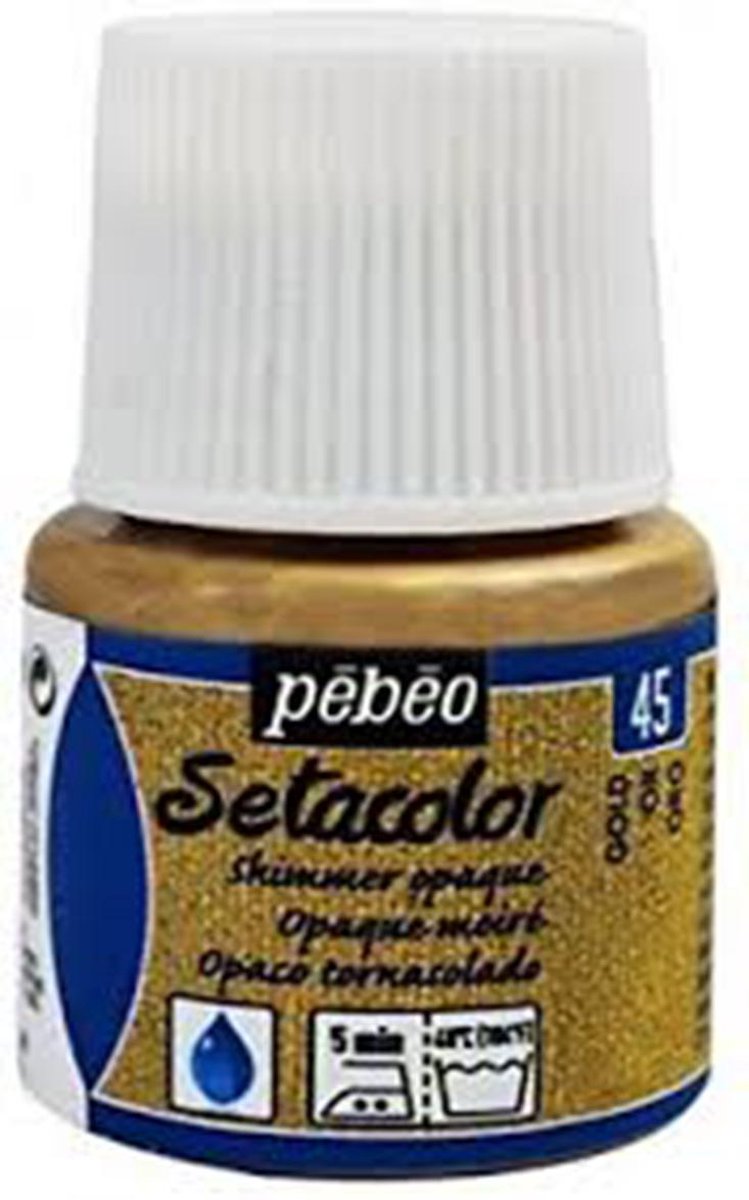 Pébéo Setacolor Gouden Textielverf 45ml textielverf voor donkere en lichte stoffen