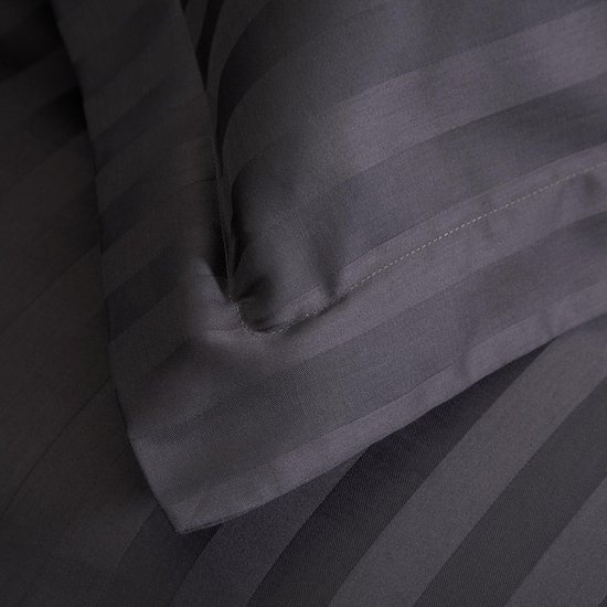 Damai Linea - Dekbedovertrek - 140x200/220 cm - Eenpersoons - Graphite + 1 kussensloop 60x70 van Damai — afbeelding 3