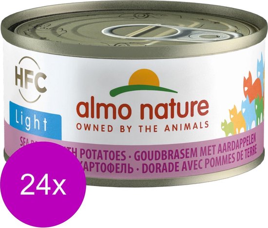 Almo Nature Hfc Cat Light Blik 70 G – Kattenvoer – 24 X Zeebrasem&Aardappel