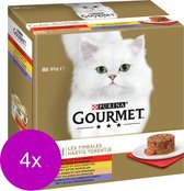 Gourmet Gold Hartig Torentje Multipack - Kattenvoer - 4 x Rund 8x85 g
