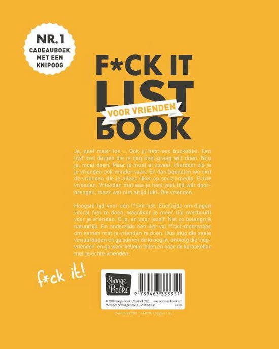 F*ck it list book voor vrienden - Jacob & Haver
