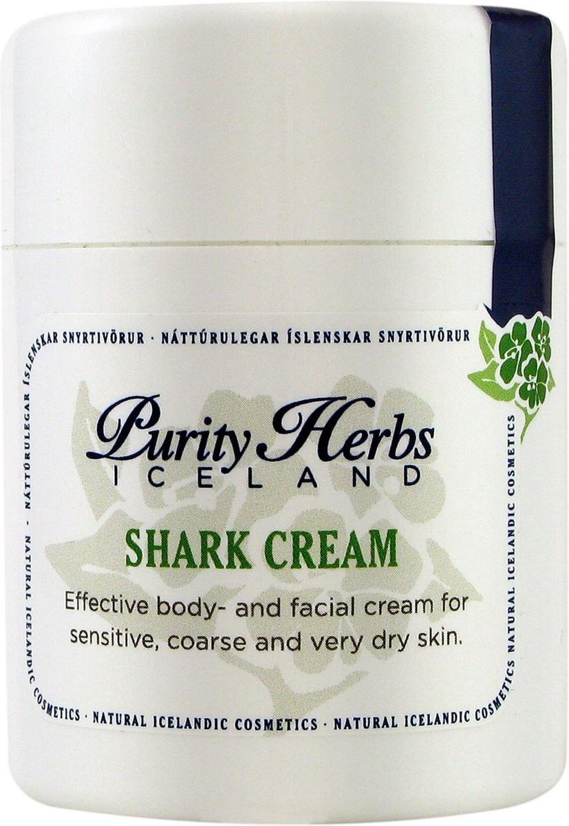 Purity Herbs - Haaiencrème - IJslandse kruiden en haaienleverolie - Verzorgende 100% natuurlijke crème voor huidproblemen - 50 ml pomppotje
