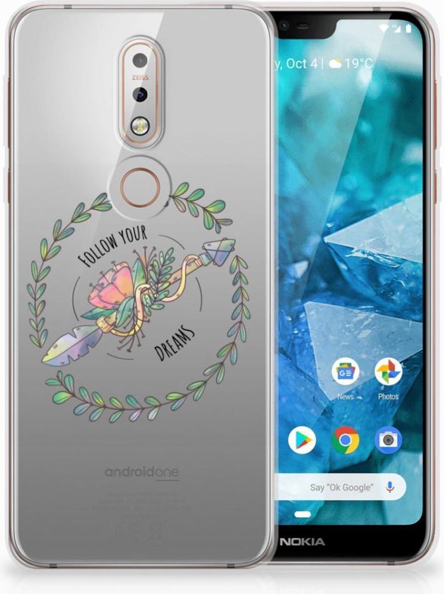 Nokia 7.1 Telefoonhoesje met Naam Boho Dreams