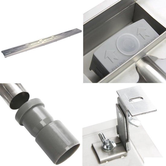 Douchegoot RVS FLENS 60 CM met Uitneembaar Sifon