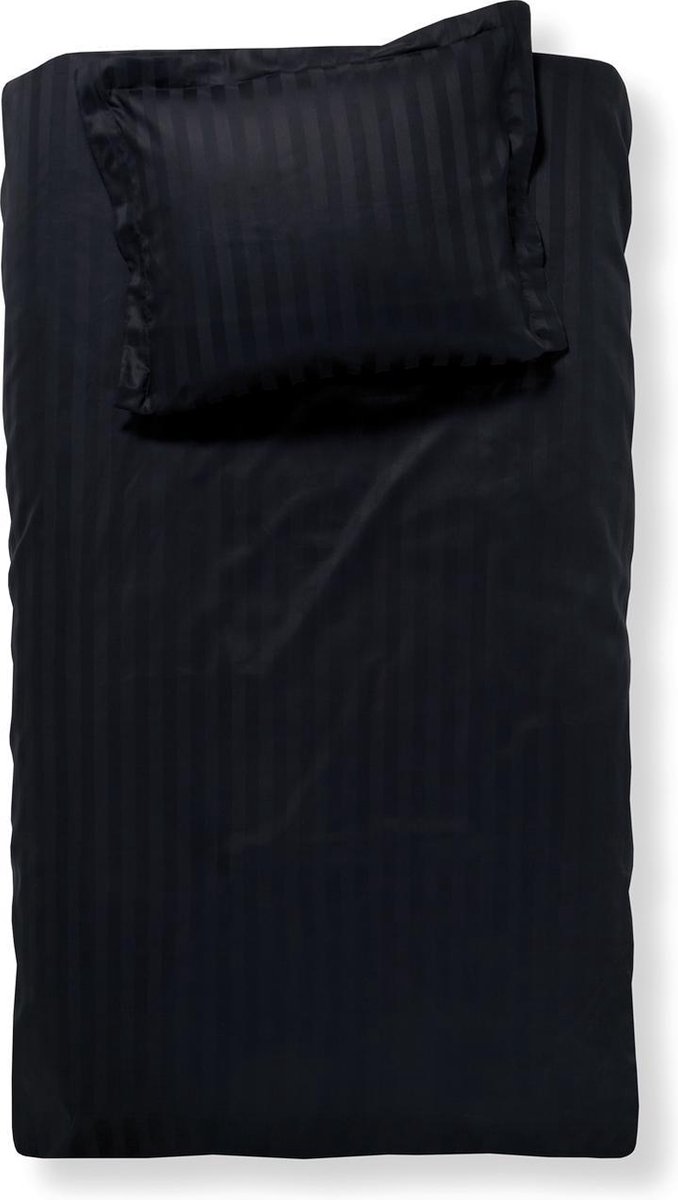 Damai Linea - Dekbedovertrek - 140x200/220 cm - Eenpersoons - Zwart + 1 kussensloop 60x70