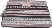 Kayond - Laptop Sleeve tot 13 inch - 31,5 x 23 x 1,5 cm - Bohemian Style - Beige/Blauwgroen/Rood