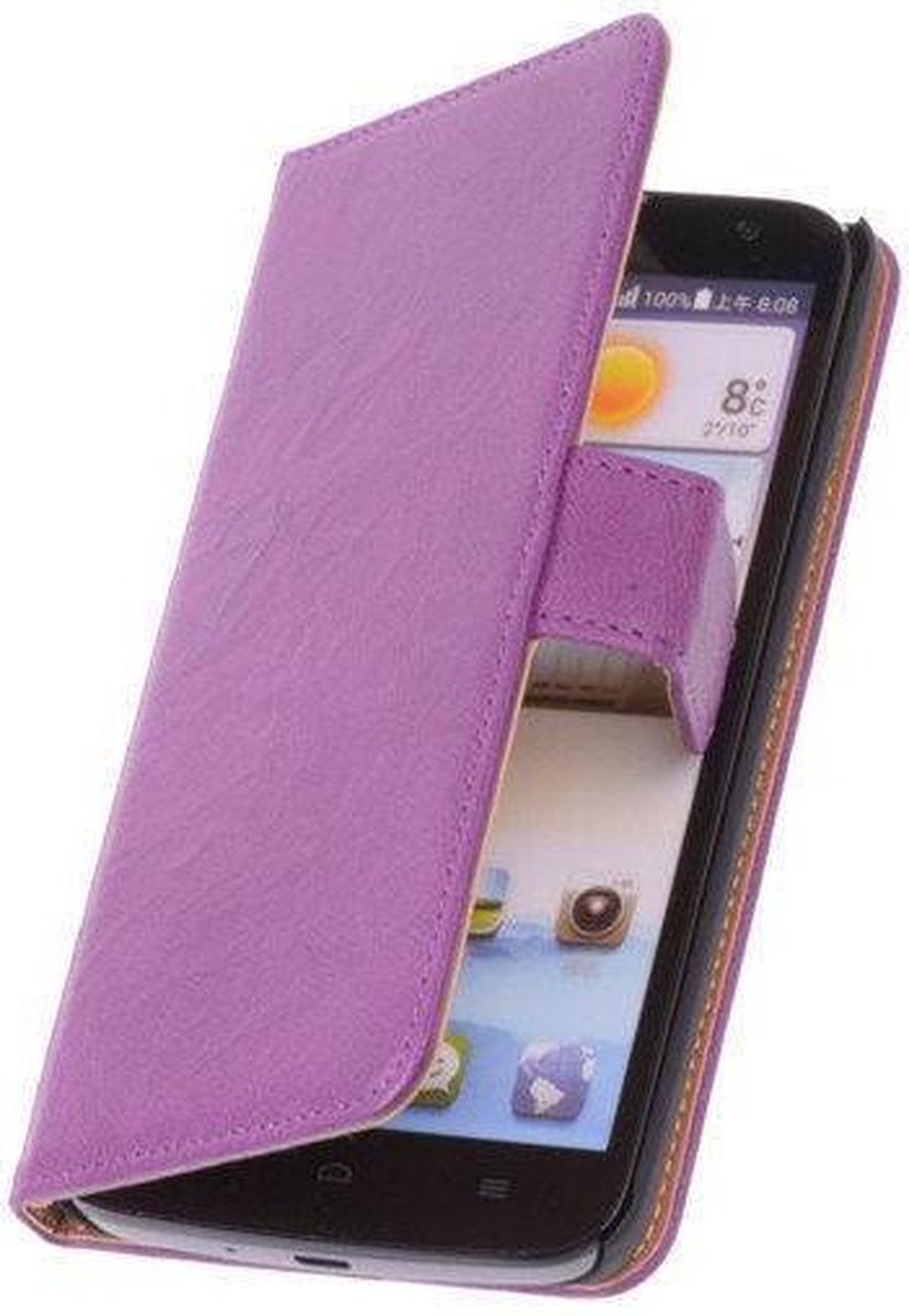 BestCases Lila Huawei Ascend G630 Luxe Echt Lederen Booktype Hoesje