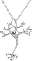 24/7 Jewelry Collection Neuron Ketting - Zenuwcel - Hersenen - Dokter - Zilverkleurig