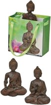 Boeddha beeld bruin in cadeautasje 5,5 cm