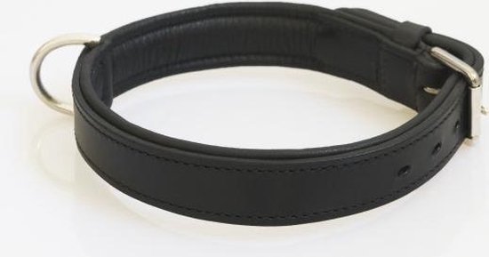Hondenhalsband nikkelen fournituren extra breed zwart 70 cm