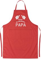 Mijncadeautje - Luxe keukenschort - Allerliefste Papa - 2 duimen - Rood