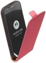 Motorola Moto G Leder Flip Case hoesje Roze