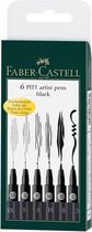 Faber-Castell - 6 pitt Artist Pen, brush - Black (167116)