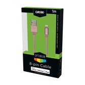 Grixx Optimum Kabel - Apple 8-pin Roségoud 1m