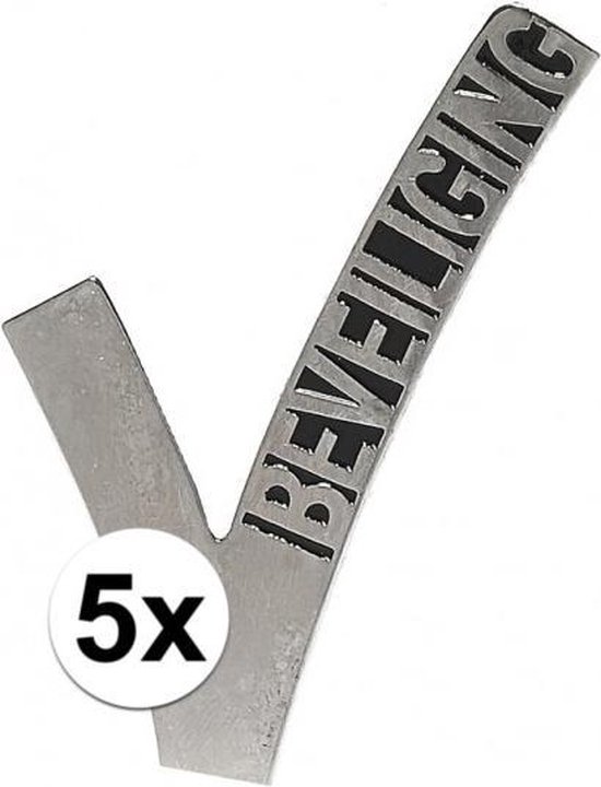 5x Beveiligings embleem 6,5 cm