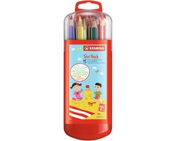 STABILO Trio Thick - Driekantig Kleurpotloden Met Extra Dikke Kern 4,2 mm - Etui Met 15 Kleuren