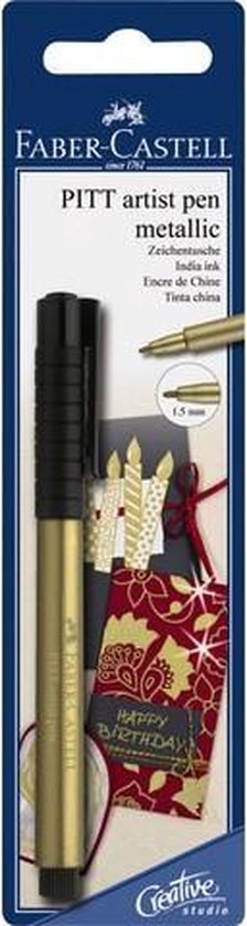 Faber-Castell tekenstift - Pitt Artist Pen - 250 goud - op blister - FC-167397
